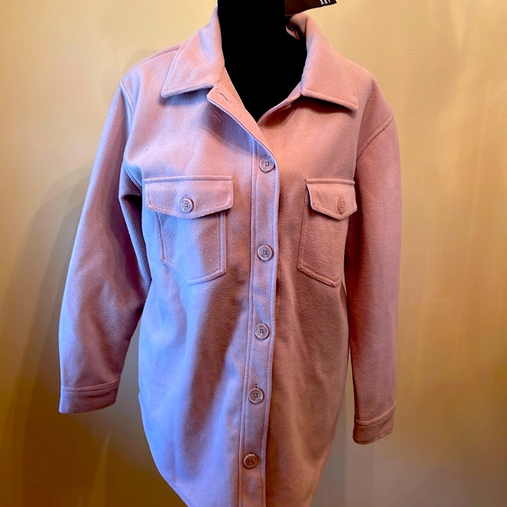 Pink shacket size medium.